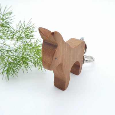 Schlüsselanhänger aus Holz - Esel aus Apfelbaum