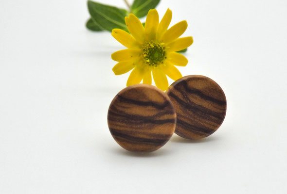 Holzohrstecker aus Olivenholz 10 mm