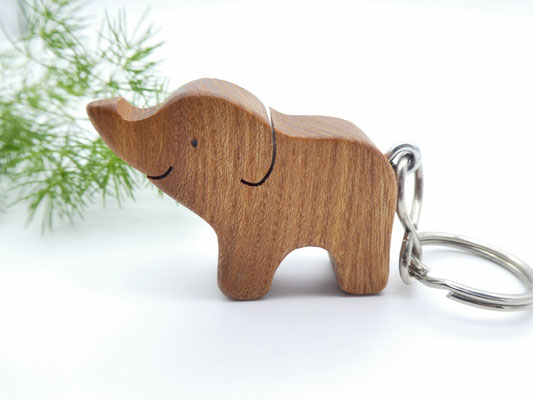 Elefant aus Ulme - Schlüsselanhänger aus Holz