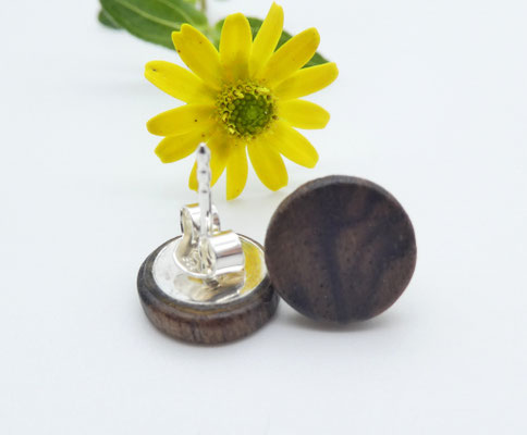 Ohrstecker aus Nussbaumwurzel 10mm