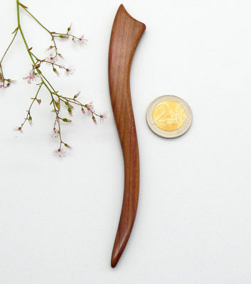 gebogener Haarstab aus Holz - Zwetschge