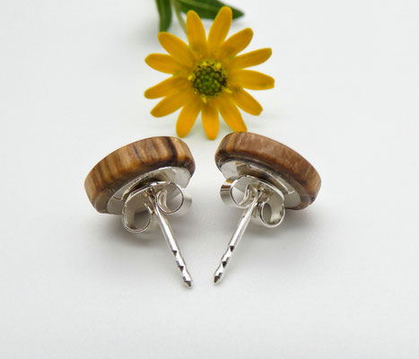 Ohrstecker aus Olivenholz 10 mm
