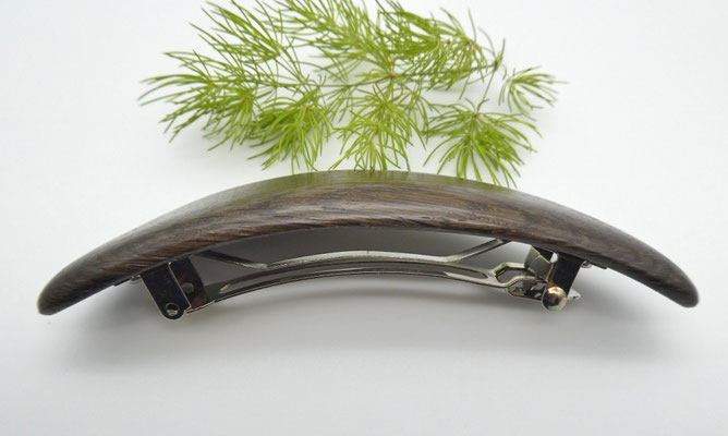 Haarspange aus Holz - Mooreiche & mittelgroße Klammer