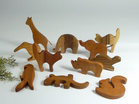 verschiedene Tier-Magnete aus Holz