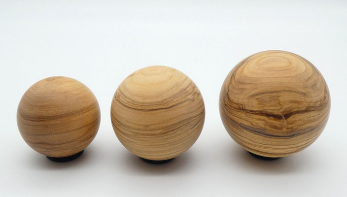 3 Holzkugeln aus Olivenholz
