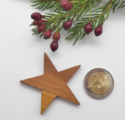 5 Holzsterne aus verschiedenen Hölzern für den Weihnachtsbaum