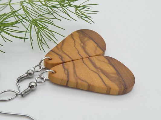 Ohrringe aus Holz - Olivenholz