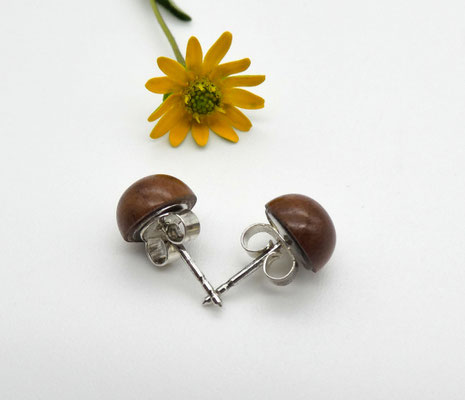 Ohrstecker aus Zwetschge, 8 mm