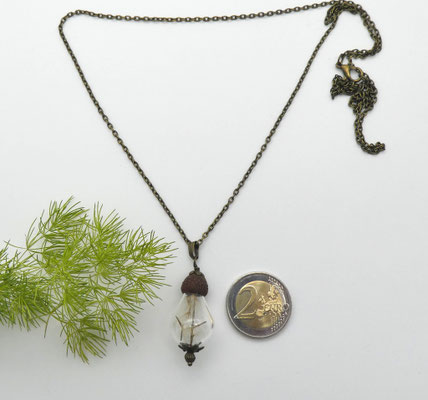 Naturschmuck-Anhänger mit Eichel + Herbstlöwenzahn