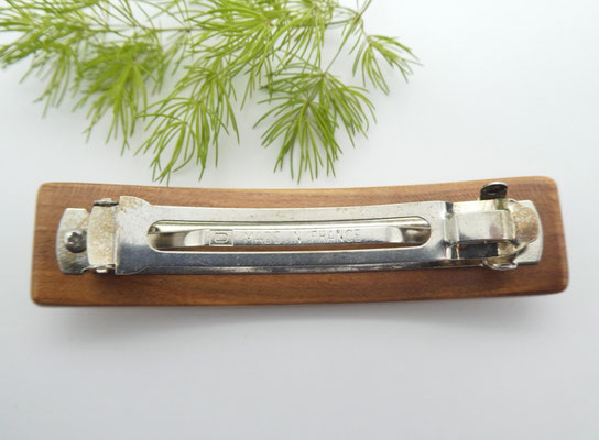 Haarspange aus Holz - Zwetschgenholz & mittelgroße Klammer