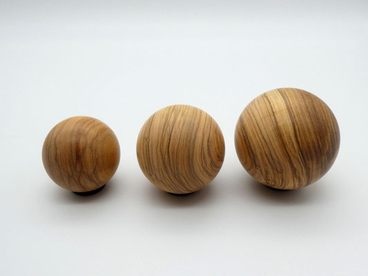 3 Holzkugeln aus Olivenholz