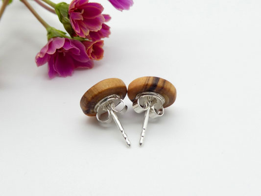 Ohrstecker aus Olivenholz 10 mm