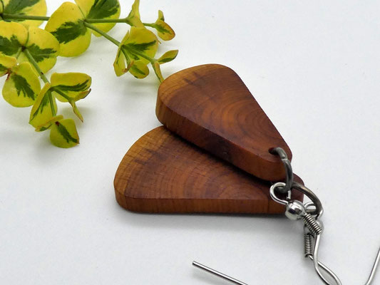 Ohrringe aus Holz - Eibe