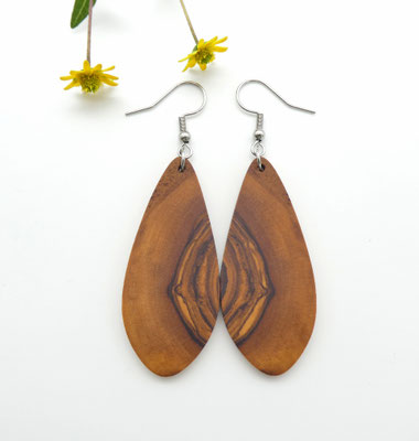 Ohrringe aus Holz - Olivenholz