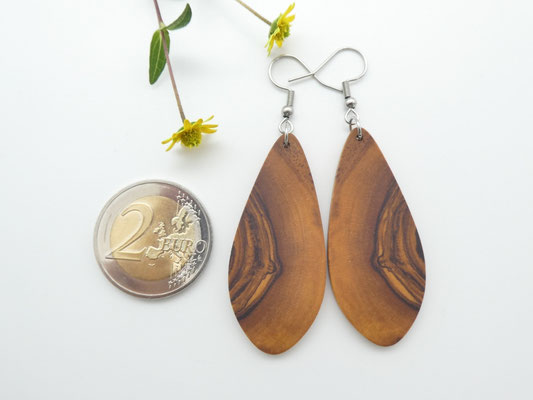 Ohrringe aus Holz - Olivenholz