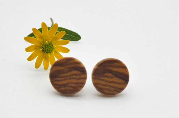 Ohrstecker aus Olivenholz 10 mm