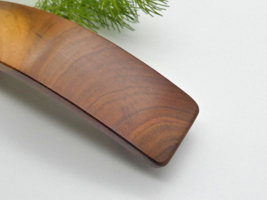 Haarspange aus Holz - Zwetschge & große Klammer