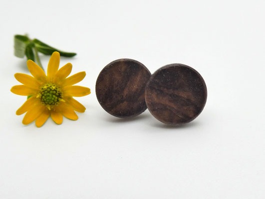 Ohrstecker aus Nussbaumwurzel 10mm