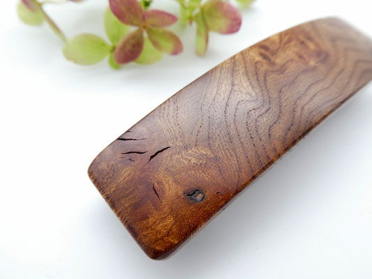 Haarspange aus Ulmenmaser & kleine Klammer