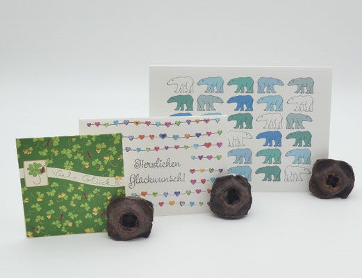 3 Kartenhalter aus Eukalyptuszapfen