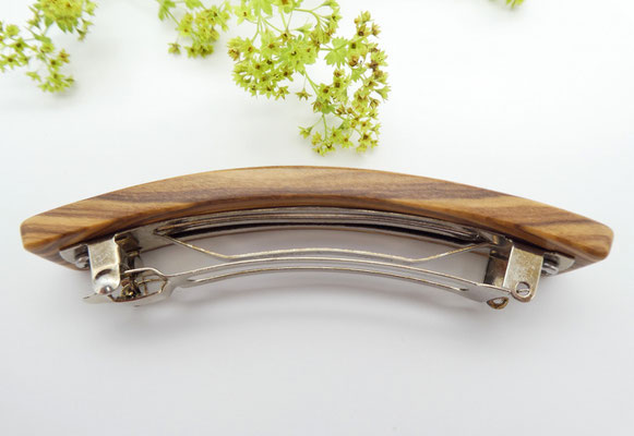 Haarspange aus Olivenholz & mittelgroße Klammer