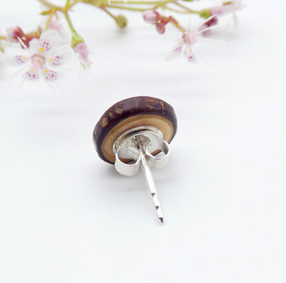 Einzel-Ohrstecker aus Lärche 10 mm