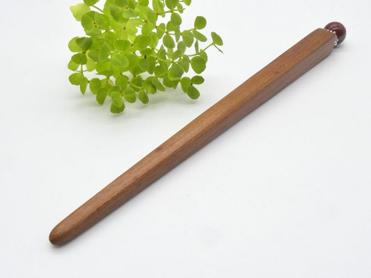 Haarstab aus Holz - Zwetschge & Jaspis