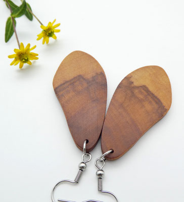Ohrringe aus Holz - Apfelbaum