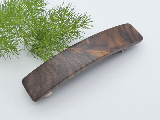 Haarspange aus Holz - Nussbaumwurzel & große Klammer