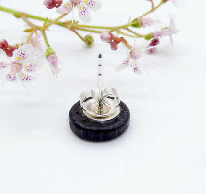 Einzel-Ohrstecker aus Mooreiche 10 mm