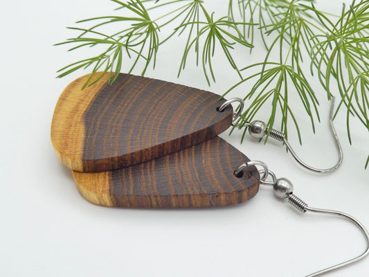 Ohrringe aus Holz - Goldregen