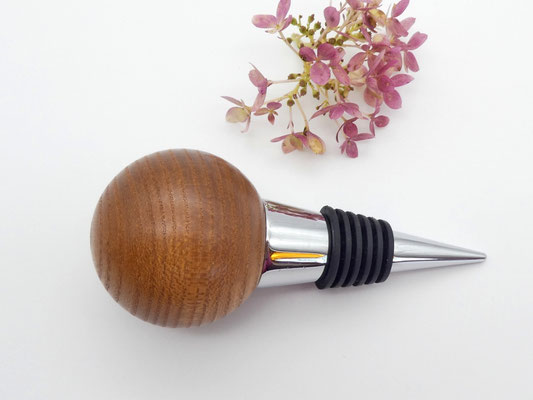 Flaschenverschluss mit Holzkugel aus Ulme 