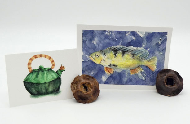 2 Kartenhalter aus Eukalyptuszapfen