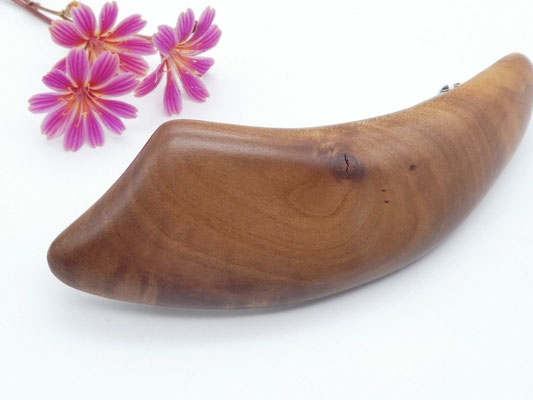 Haarspange aus Holz - Apfelbaum & große Klammer