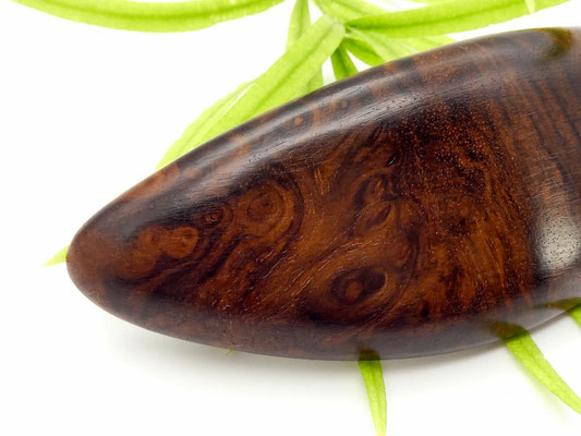 Haarspange aus Nussbaumwurzel & mittelgroße Klammer