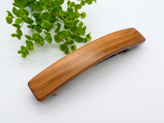 Haarspange aus Holz - Zwetschge & große Klammer