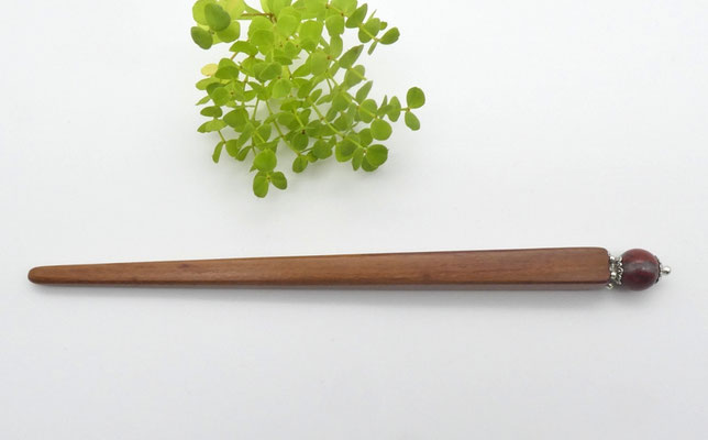 Haarstab aus Holz - Zwetschge & Jaspis