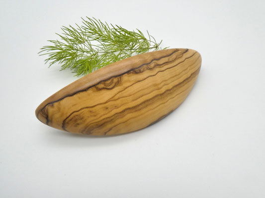 Haarspange aus Holz - Olivenholz & mittelgroße Klammer