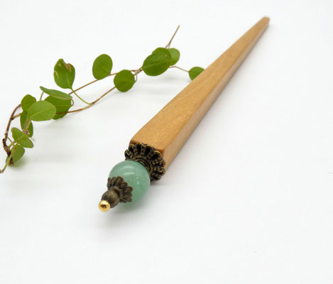 Haarstab aus Kirsche & Aventurin