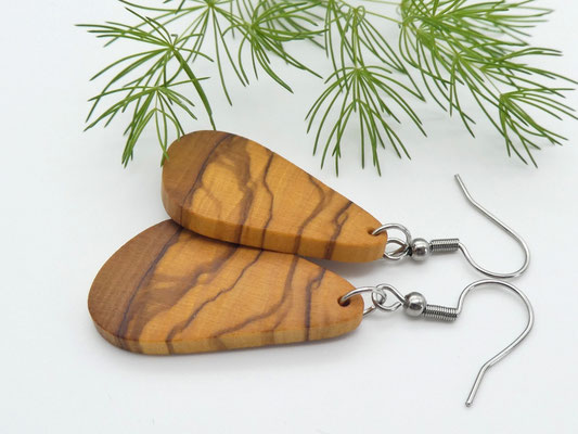 Ohrringe aus Holz - Olivenholz