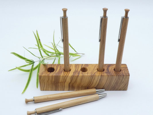 Stiftehalter aus Holz - Olivenholz für den Schreibtisch