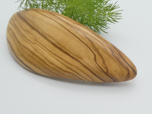 Haarspange aus Holz - Olivenholz & große Klammer