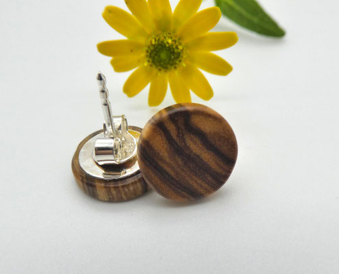 Holzohrstecker aus Olivenholz 10 mm