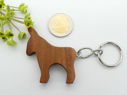 Schlüsselanhänger aus Holz - Esel aus Apfelbaum