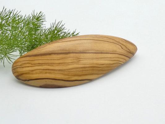Haarspange aus Holz - Olivenholz & große Klammer