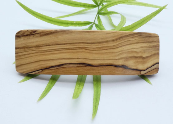 Haarspange aus Holz - Olivenholz & mittelgroße Klammer