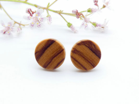 Ohrstecker aus Olivenholz 10 mm