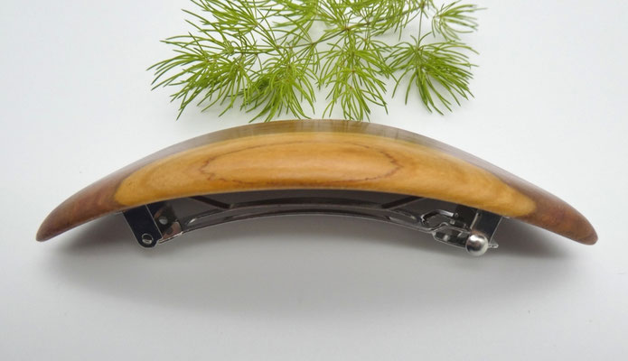 Haarspange aus Holz - Zwetschge & mittelgroße Klammer