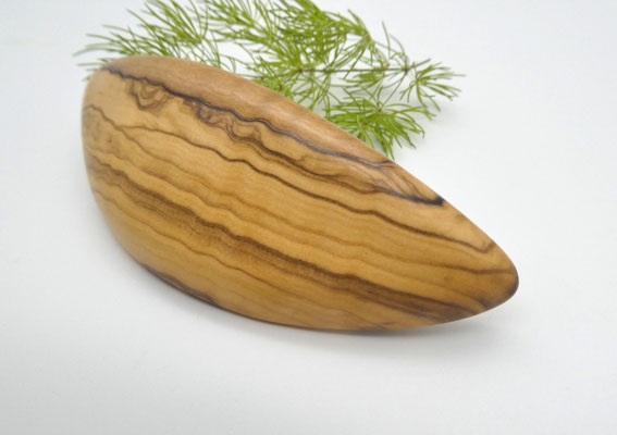 Haarspange aus Holz - Olivenholz & mittelgroße Klammer