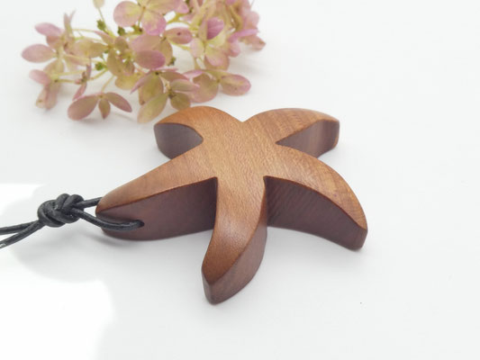 Seestern-Anhänger aus Holz - Zwetschge